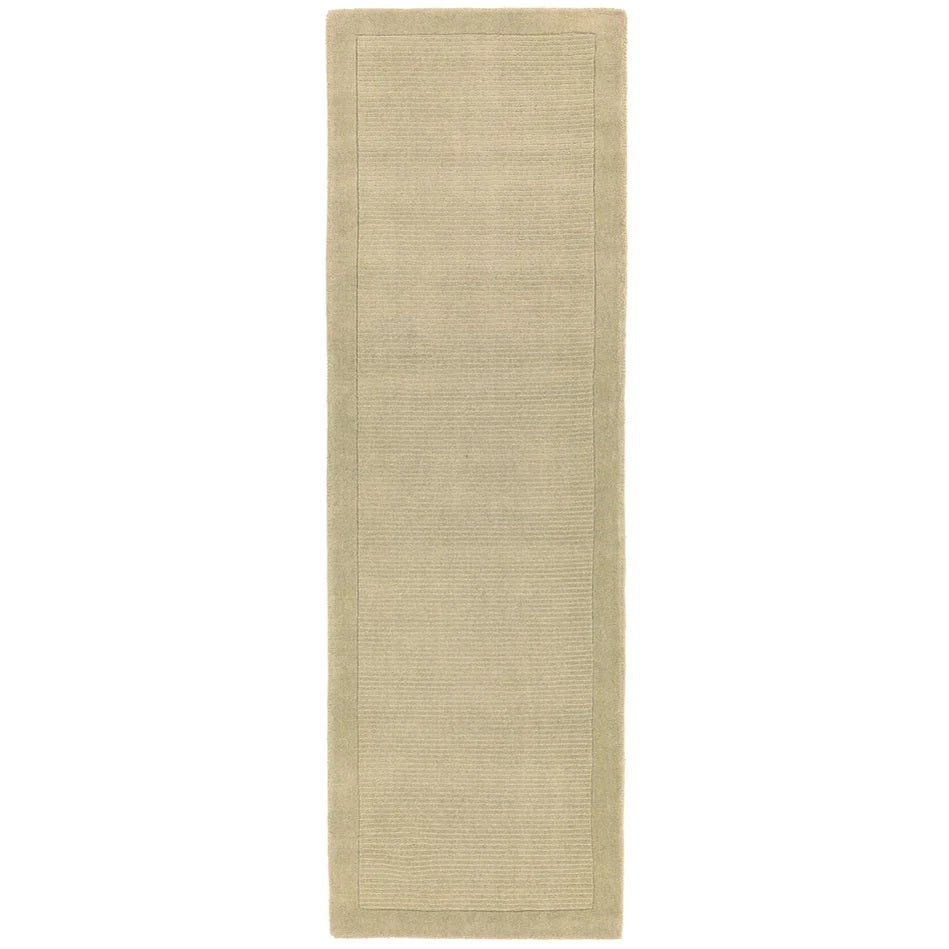 CANDY Beige pure wool plain runner rug 