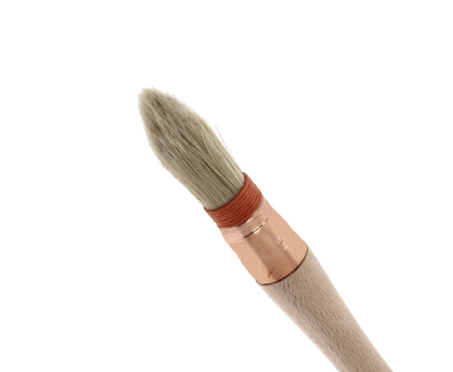 Bristle/synthetic thumb brush with collar