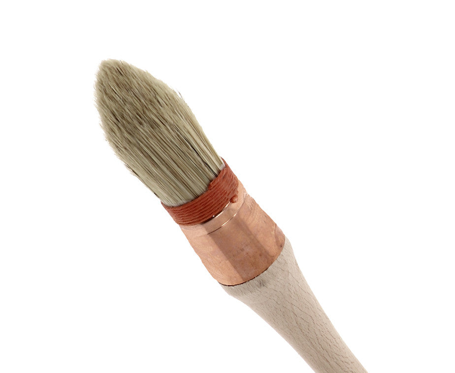 Bristle/synthetic thumb brush with collar