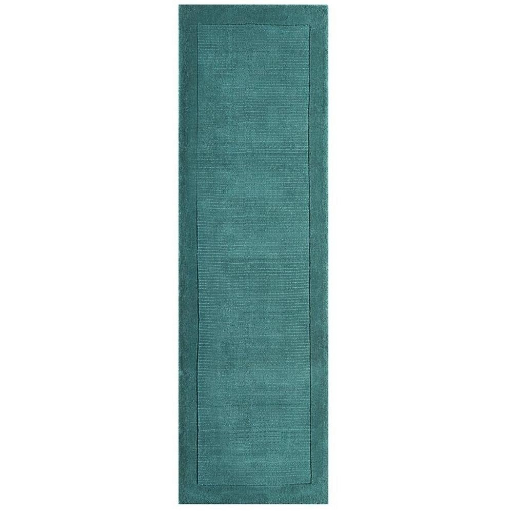 Tapis de couloir uni pure laine CANDY Turquoise