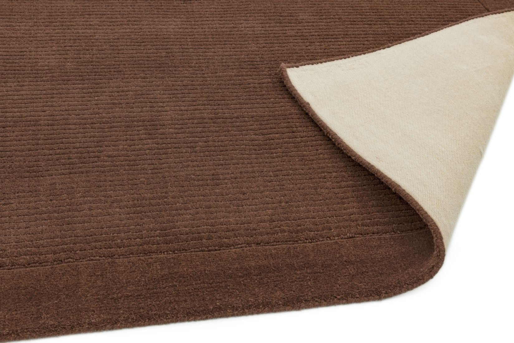 Tapis de couloir uni pure laine CANDY Marron - Novatrend 