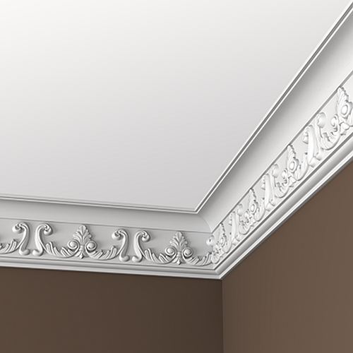 Corniche de plafond polyuréthane 150166 Profhome Moulure décorative style Rococo-Baroque blanc 2 m - 0