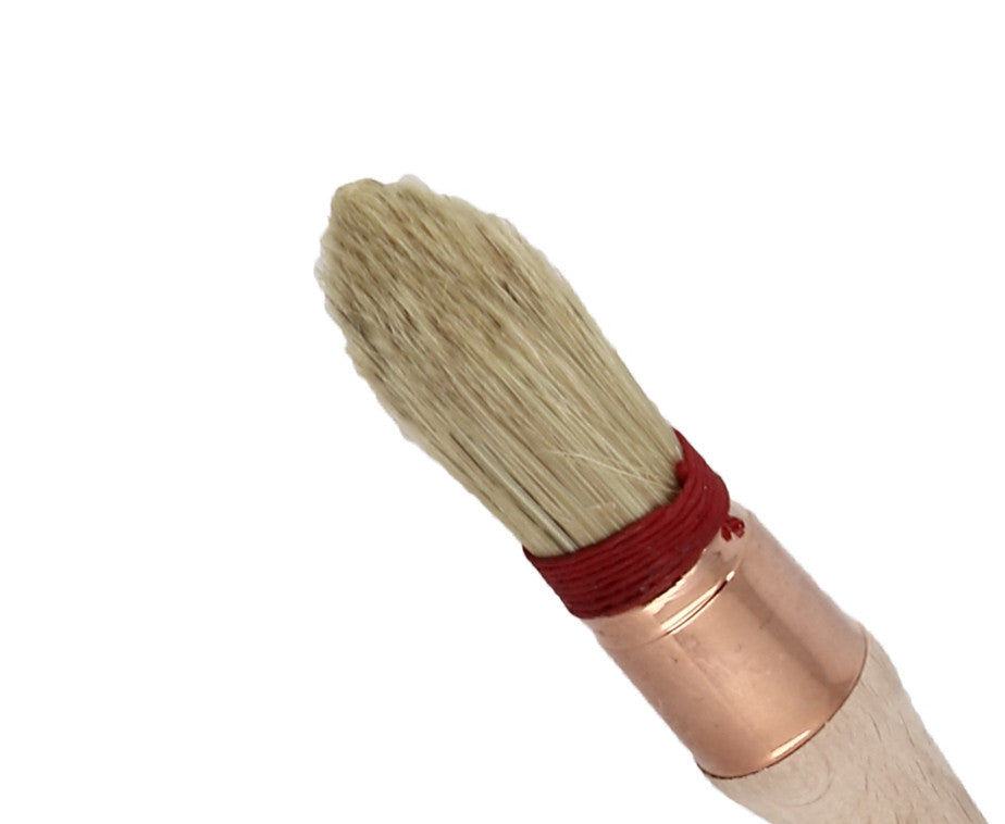 Bristle/synthetic thumb brush with collar