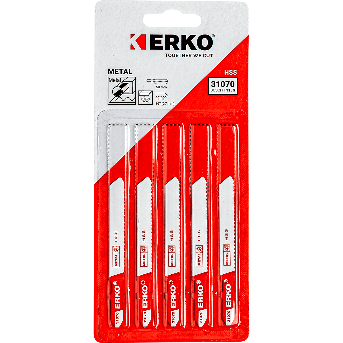 ERKO METAL VERY THIN JUMP BLADE 50MM 36T CARD 5 