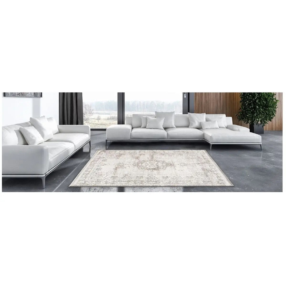 Tapis de salon coton Médaillon Fading World - Novatrend 