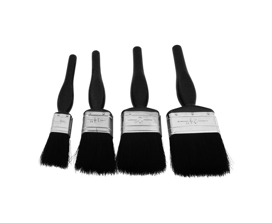 Set of 4 black pure bristle brushes