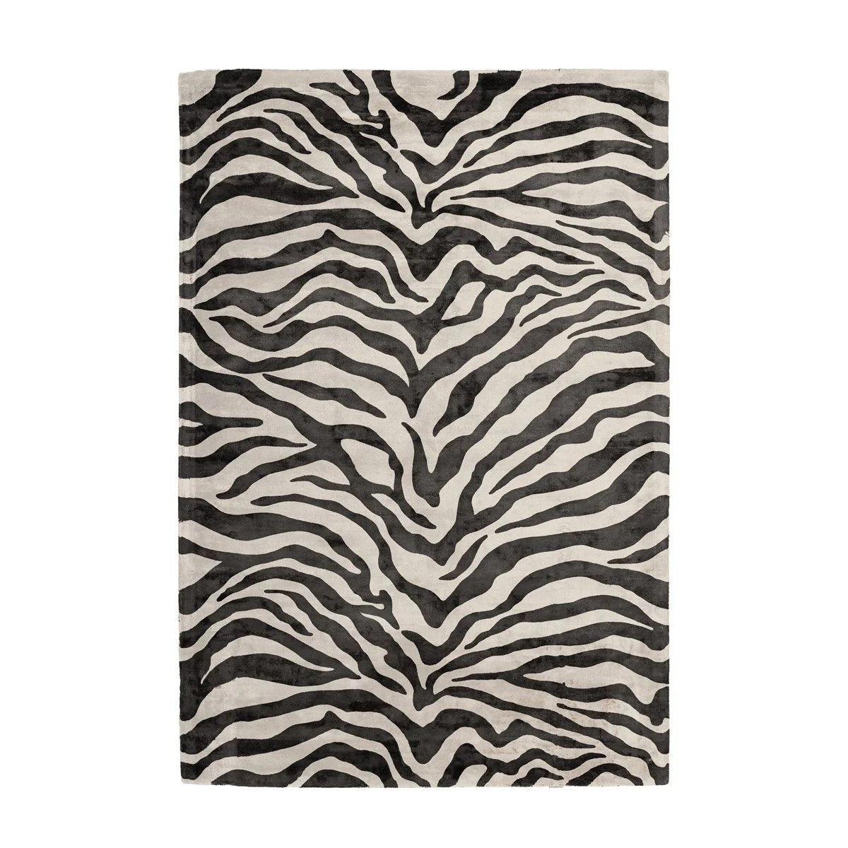 Handgefertigter Designer-Wohnzimmerteppich aus Viskose ZEBRA