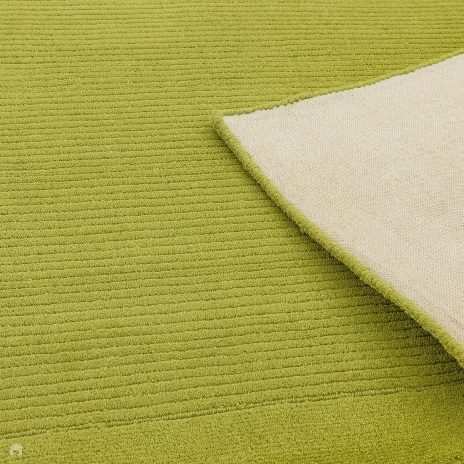 CANDY Light Green Pure Wool Plain Runner Rug 