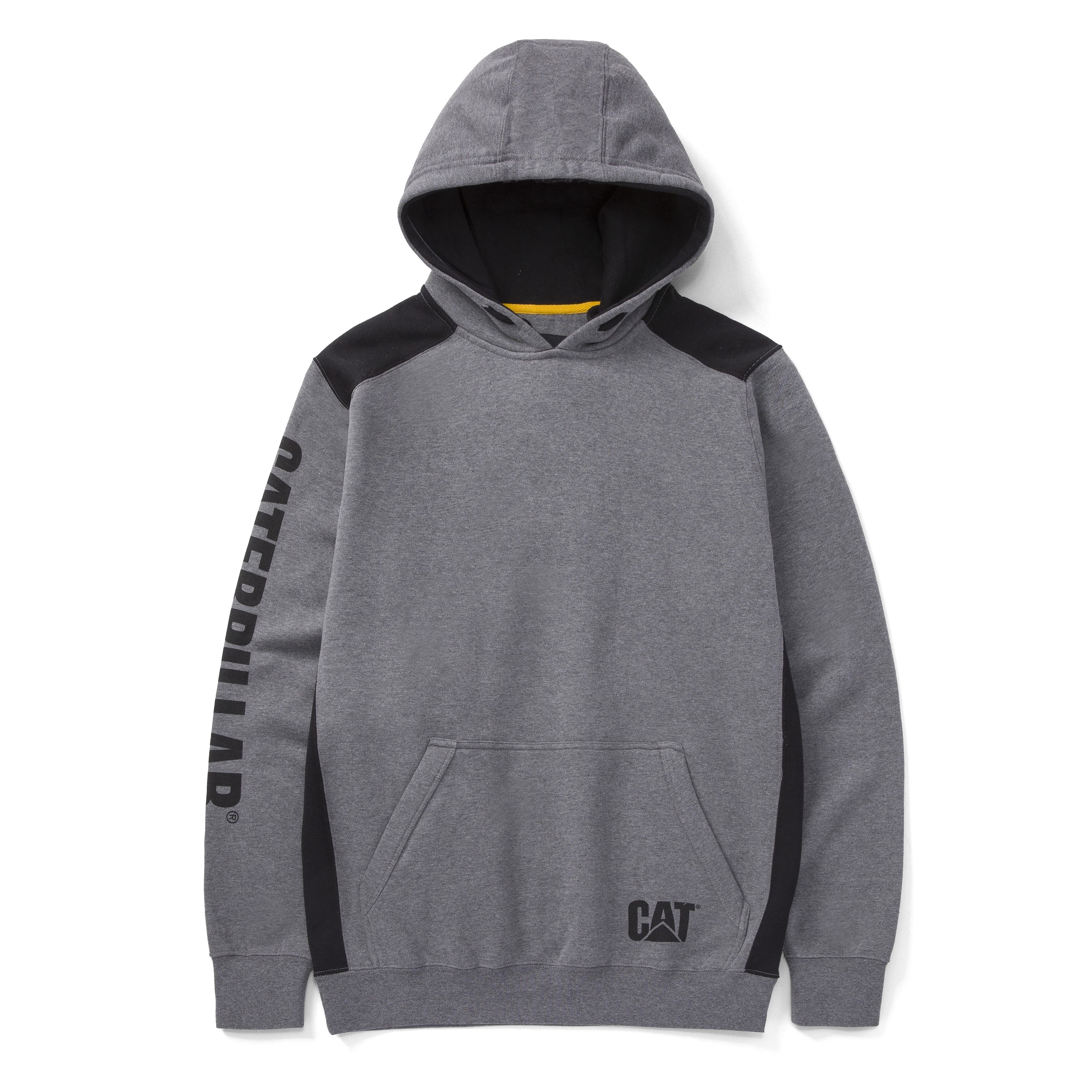 LOGO PANEL HOODED SWEATSHIRT DARK HEATHER GREY