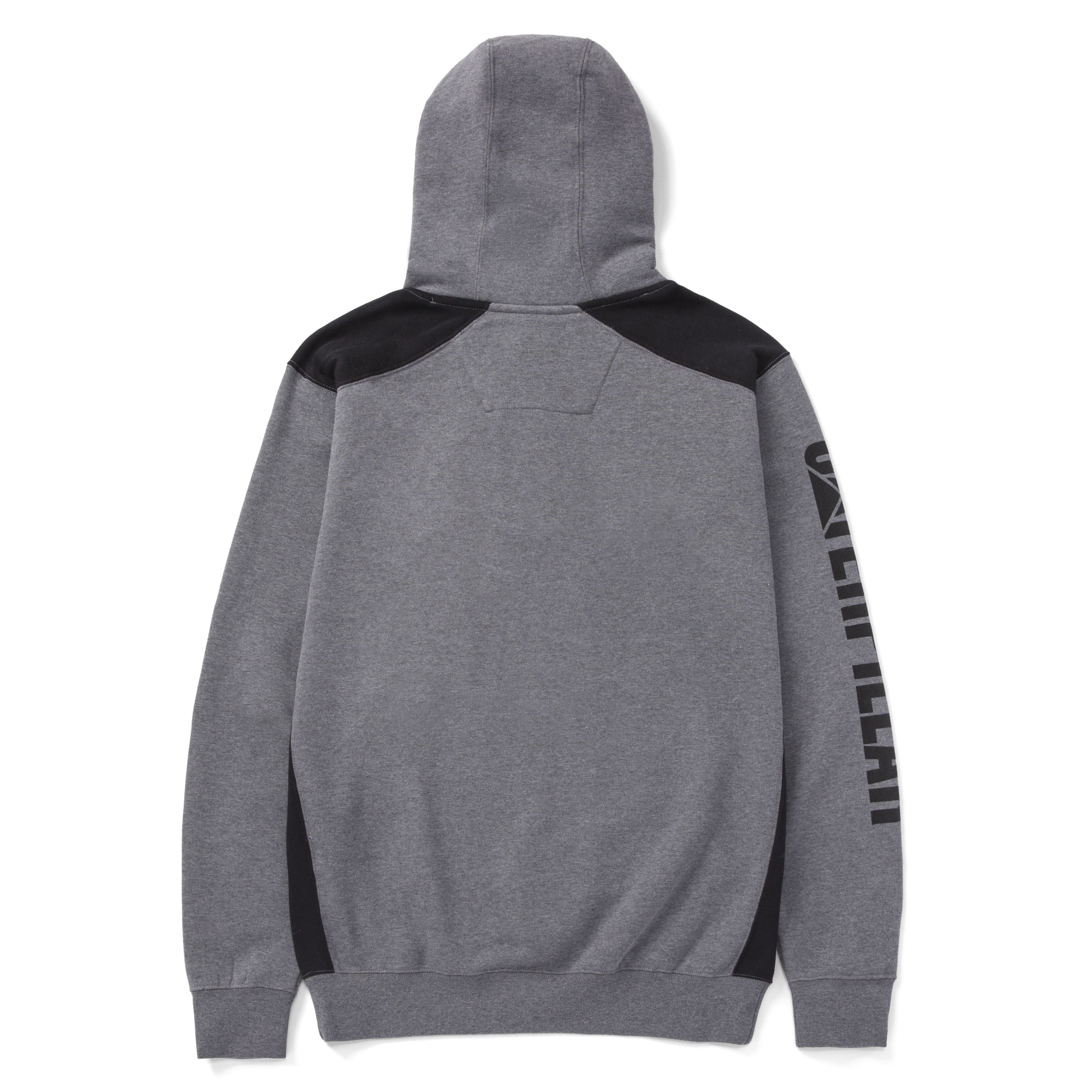 LOGO PANEL HOODED SWEATSHIRT DARK HEATHER GRAY - 0