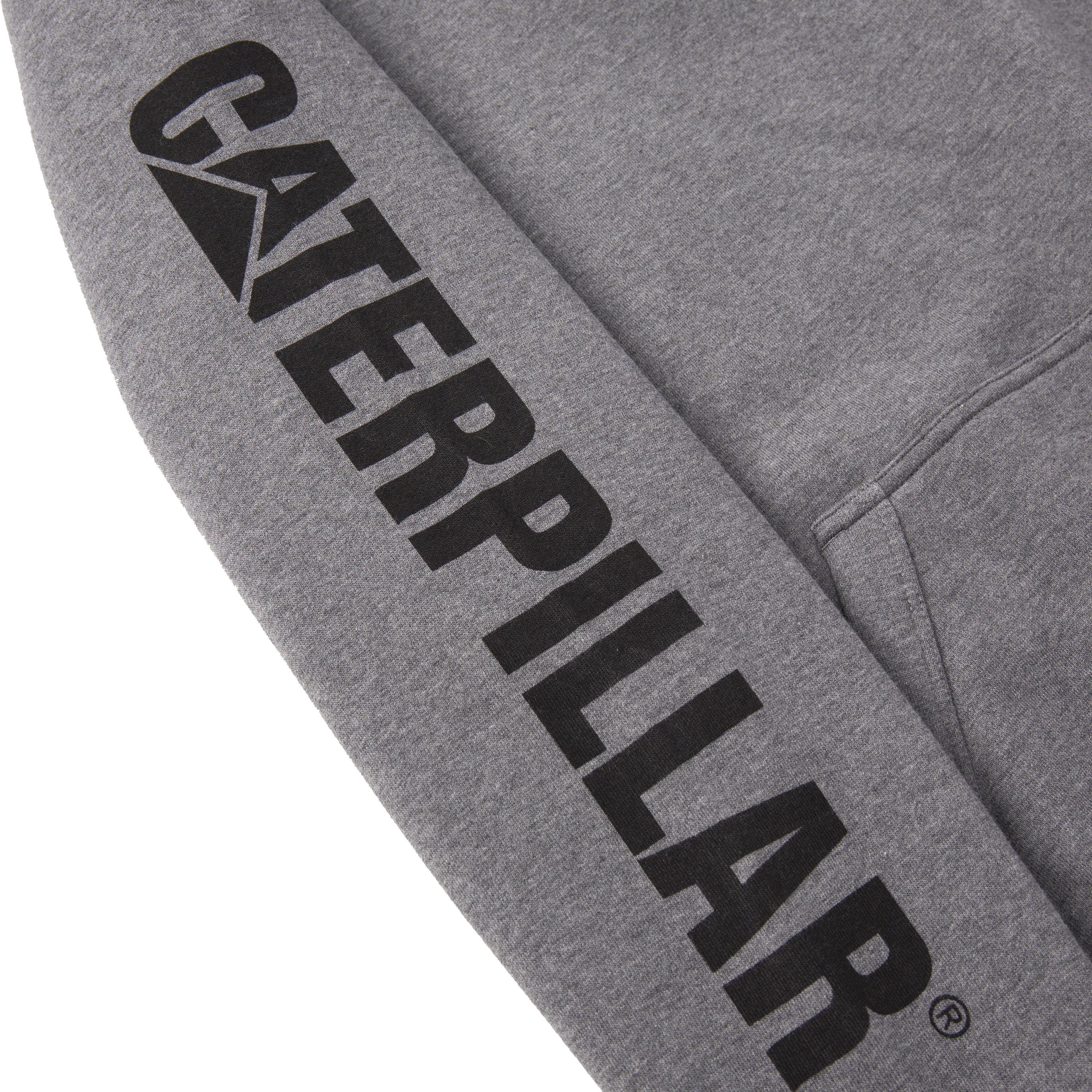 LOGO PANEL HOODED SWEATSHIRT DARK HEATHER GREY