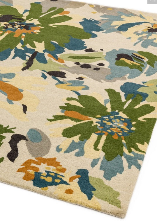 Tapis de salon floral laine FLORY - 0