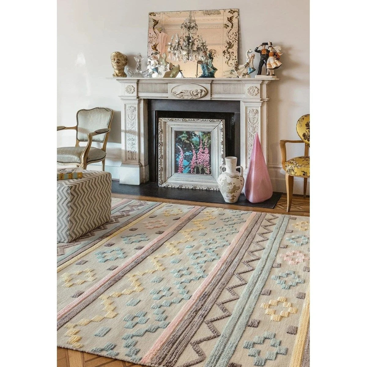 TEO Berber style wool living room rug