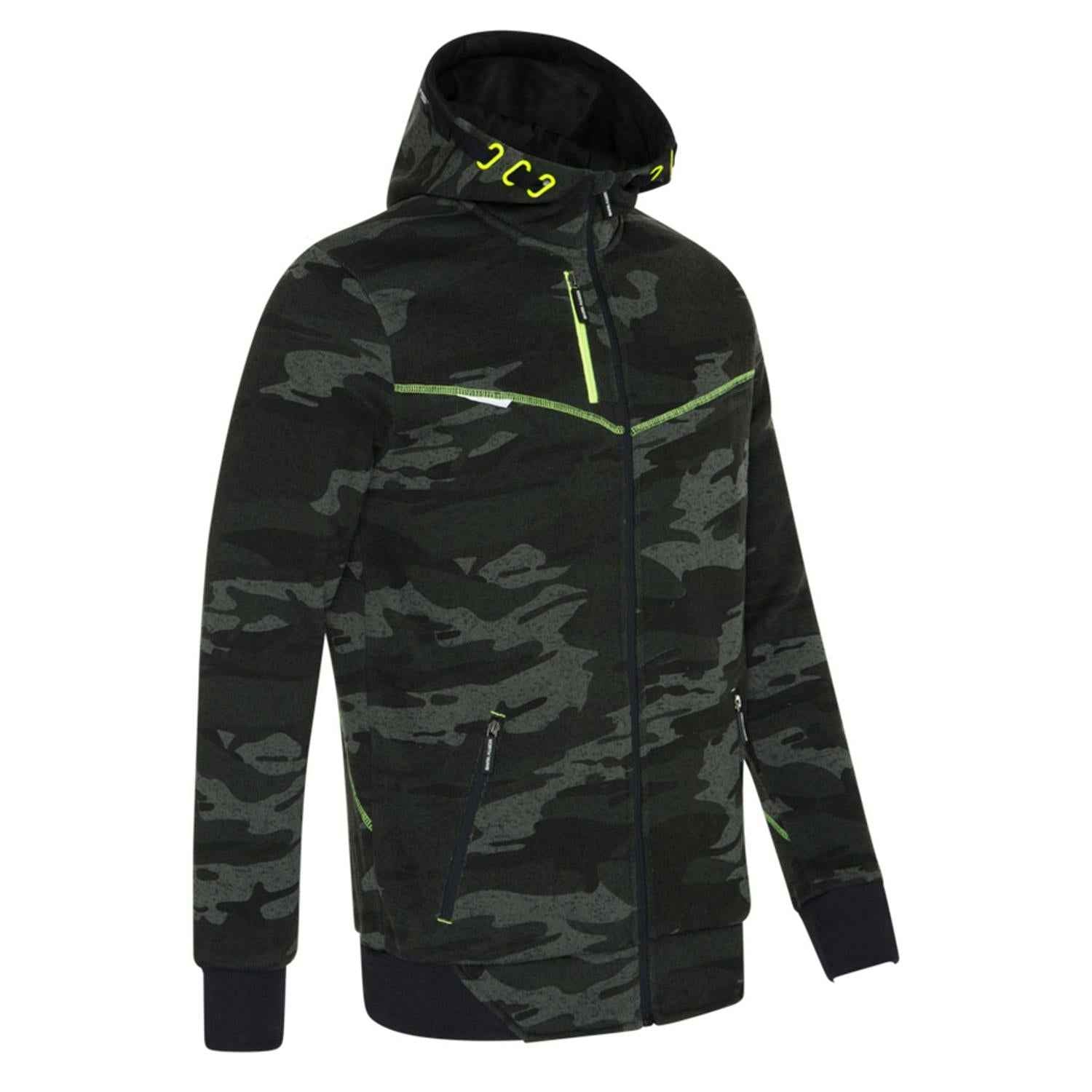 Zipped hoodie North Ways Botta 1509 camouflage/neon, size M