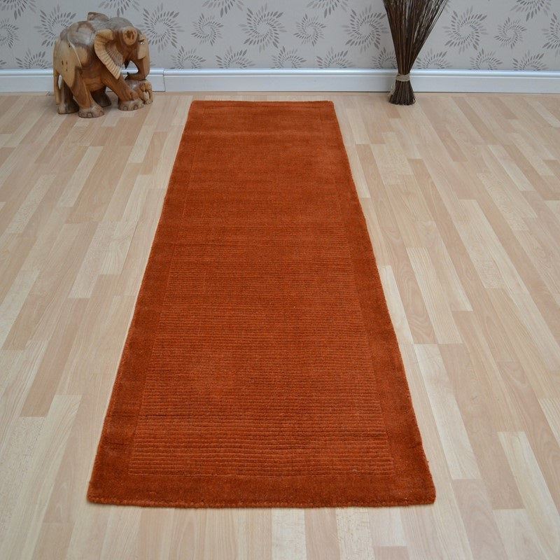 Tapis de couloir uni pure laine CANDY Orange - Novatrend 