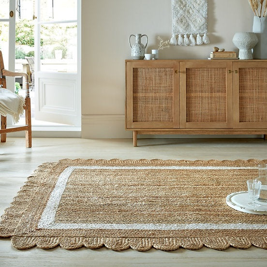 Tapis de salon en jute FLOWER JUTE - Novatrend 