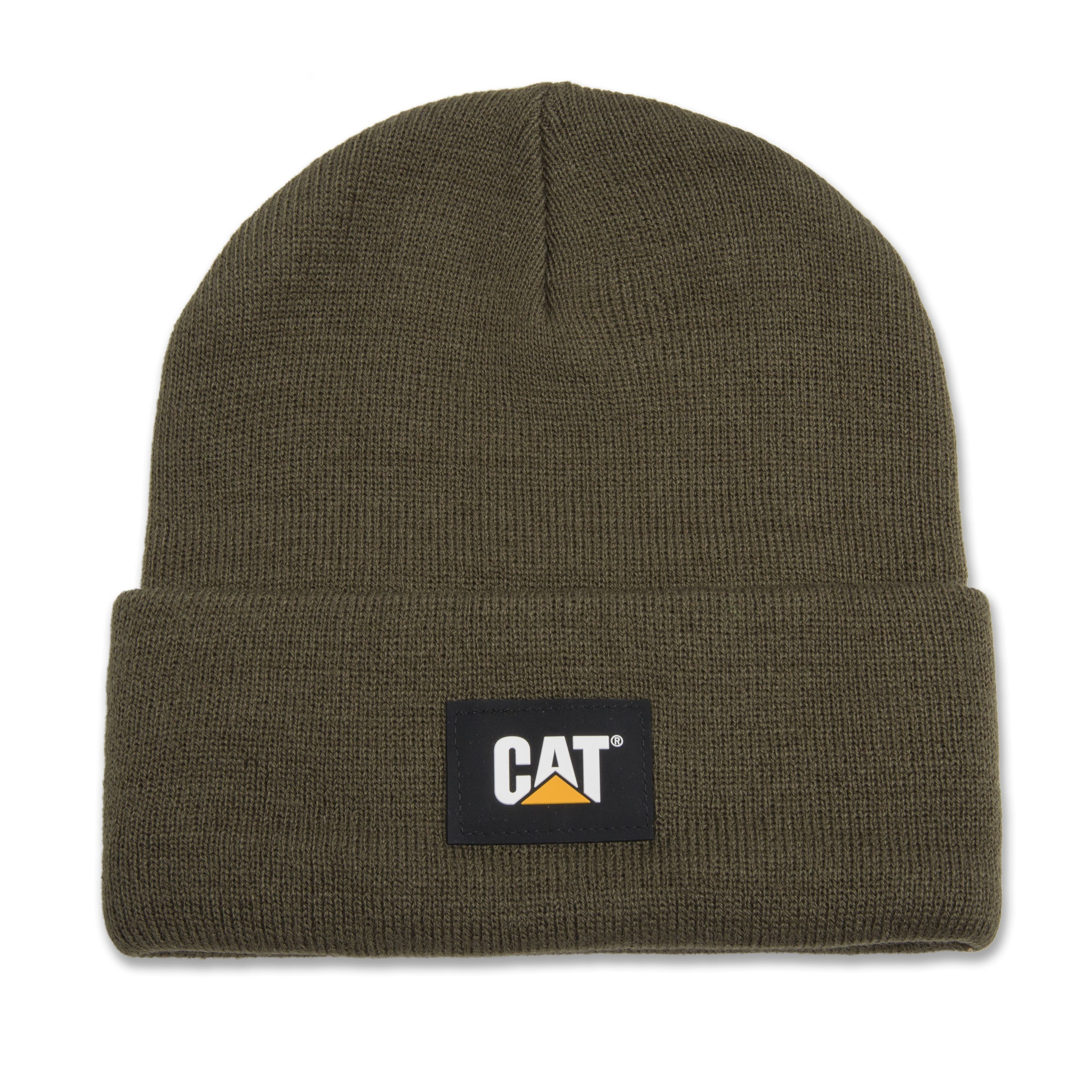 CAT LABEL CUFF BEANIE ARMY MOSS