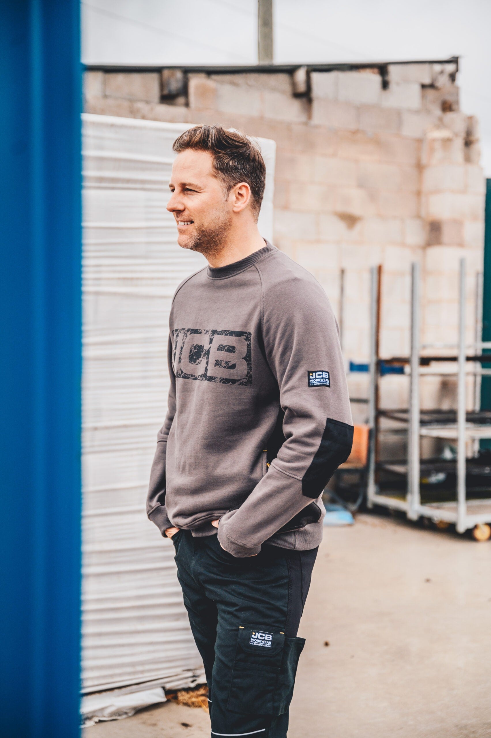 JCB TRADE CREW SWEATSHIRT GREY