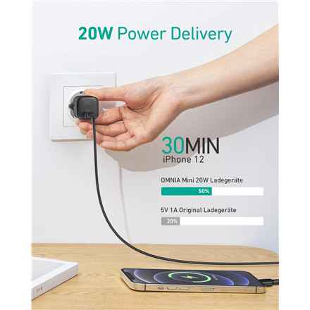 � Aukey - Chargeur USB-C PD 20W PA-B1-BK Omnia Mini Noir