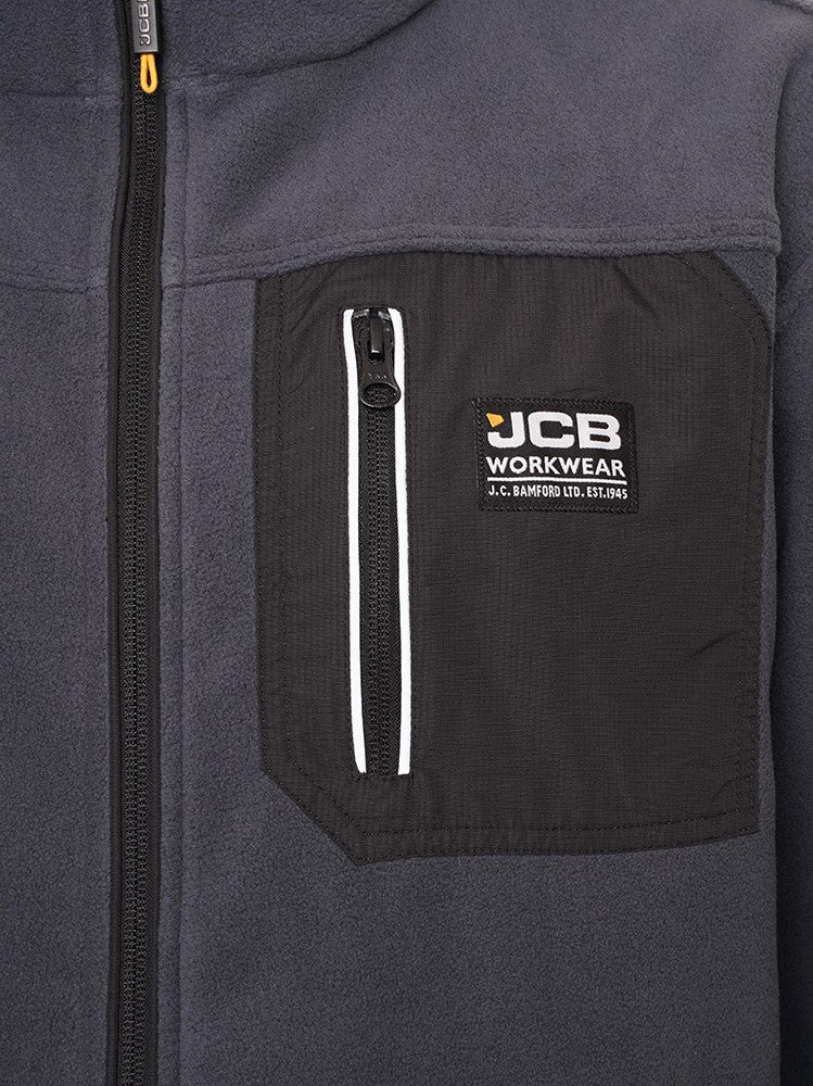 JCB TRADE FLEECE FULL ZIP STEEL BLUE