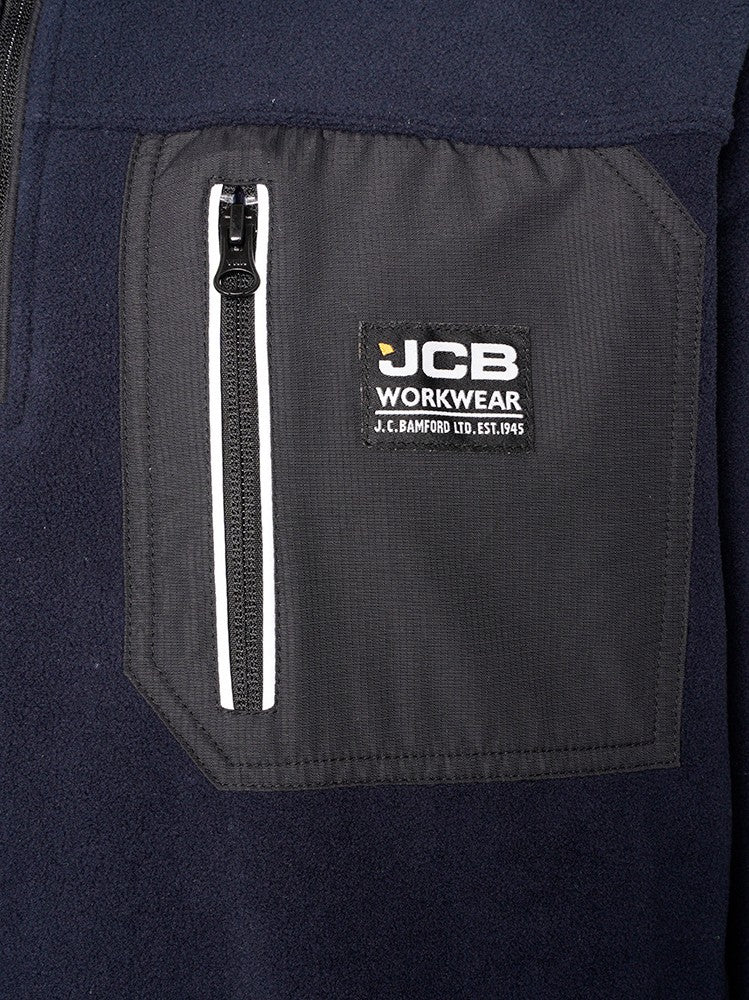 JCB TRADE HEAVYWEIGHT 1/4 ZIP NAVY TECH FLEECE