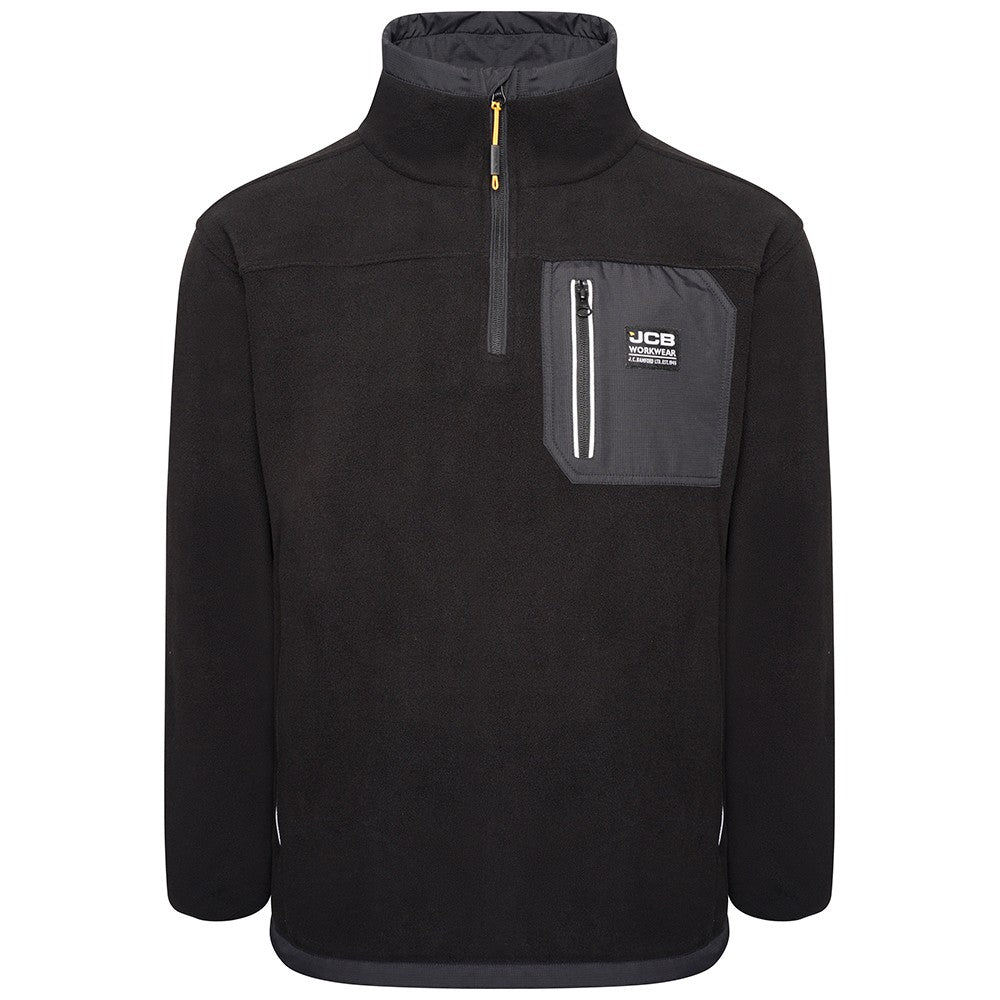 JCB TRADE HEAVYWEIGHT 1/4 ZIP BLACK TECH FLEECE