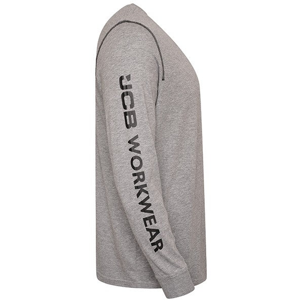 JCB WORKWEAR BANNER L/S GREY T-SHIRT