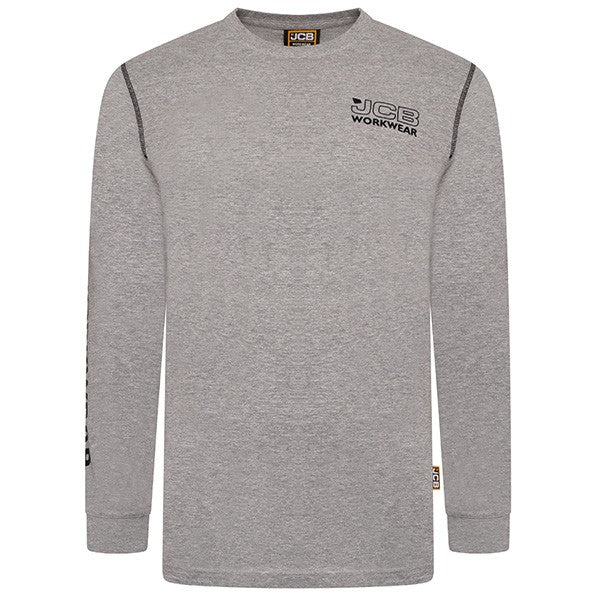 JCB WORKWEAR BANNER L/S GREY T-SHIRT