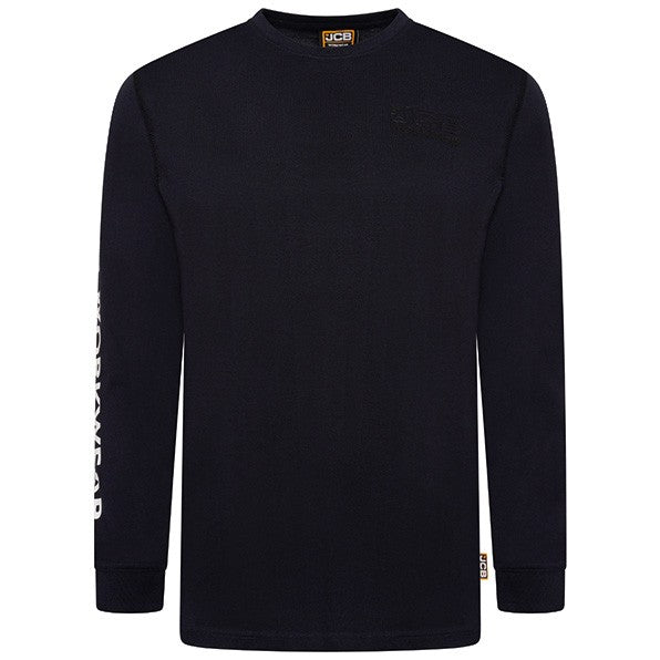 JCB WORKWEAR BANNER L/S NAVY T-SHIRT