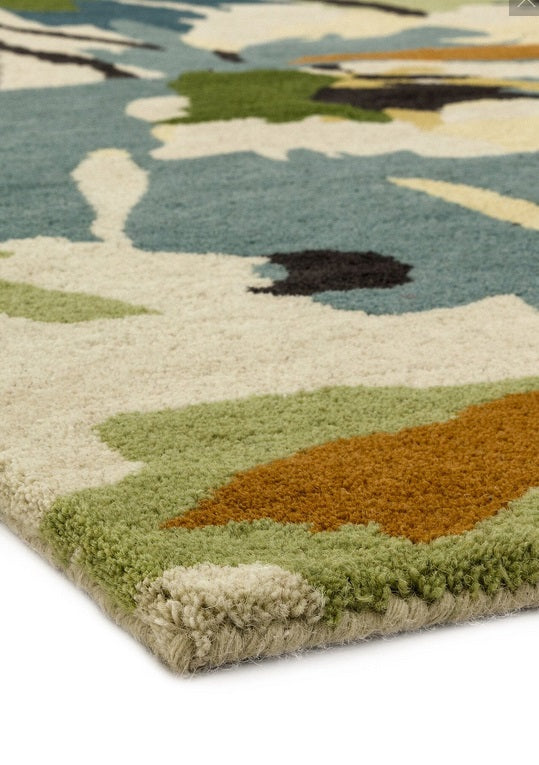 FLORY wool floral living room rug 