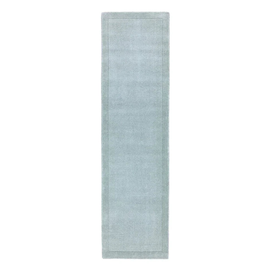 Tapis de couloir uni pure laine CANDY Bleu ciel - Novatrend 