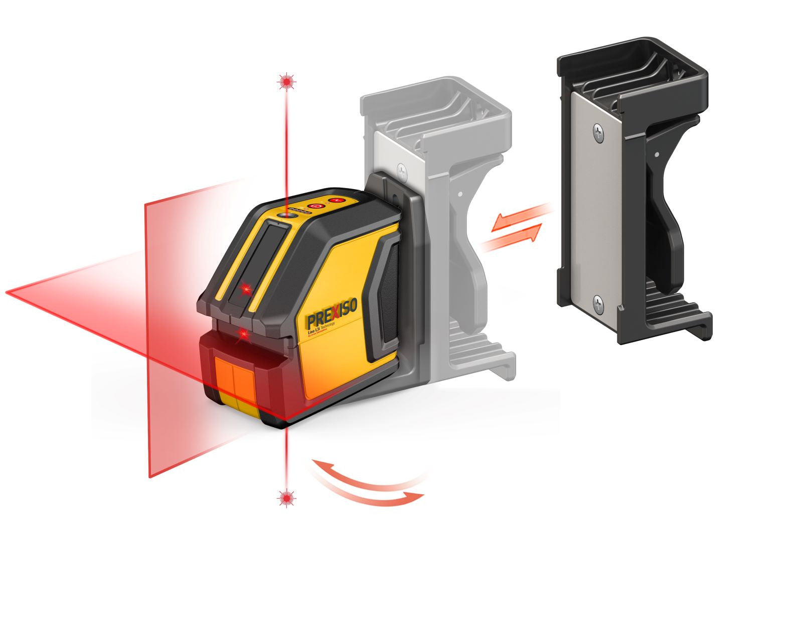 NIVEAU LASER CROIX AVEC POINT PLOMB PREXISO 15 METRES