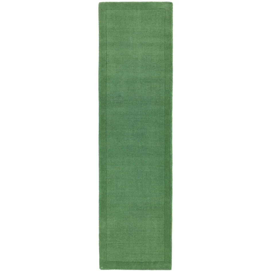 Tapis de couloir uni pure laine CANDY Vert - Novatrend 