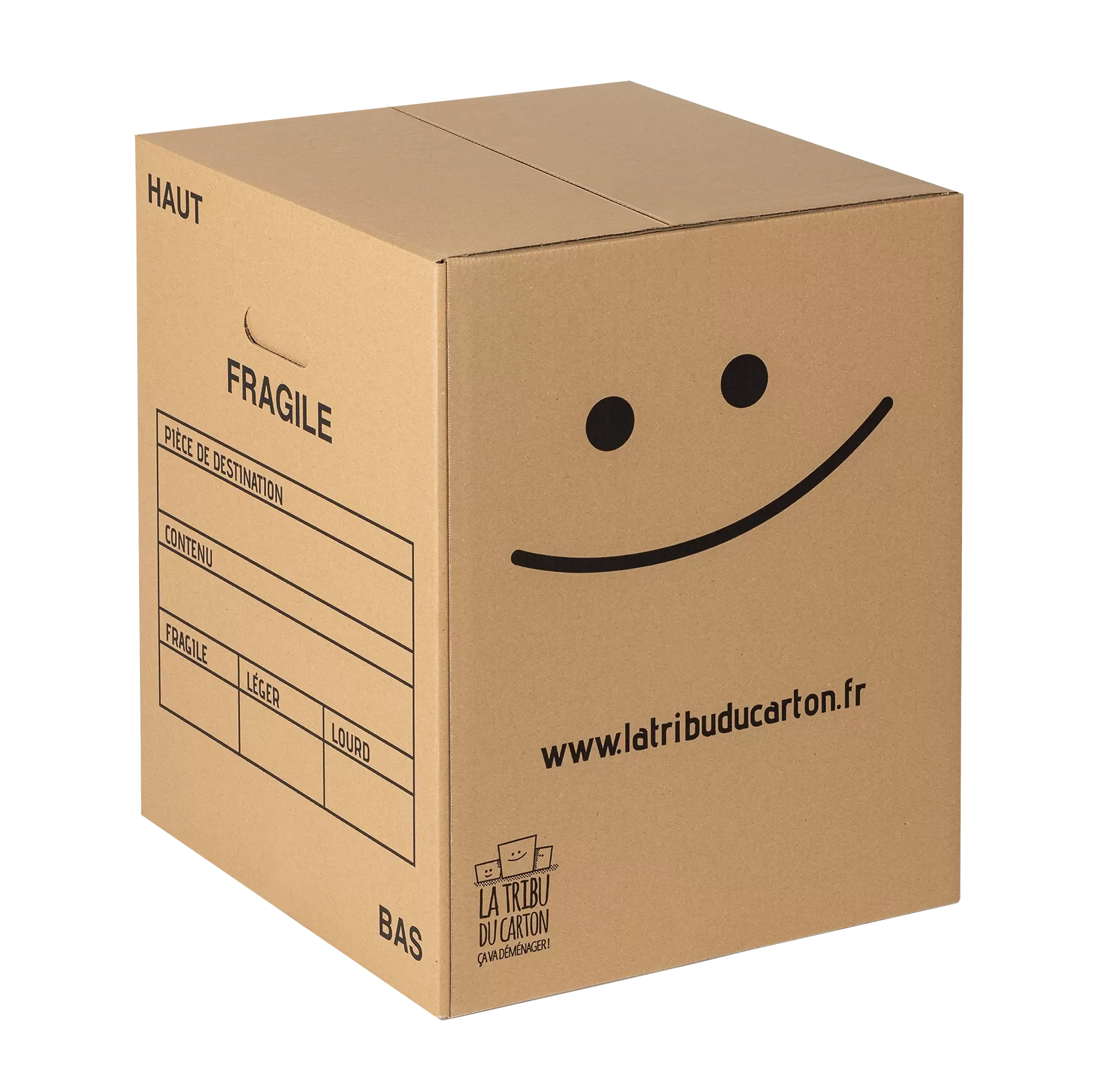 Large, ultra-reinforced cardboard box with handles