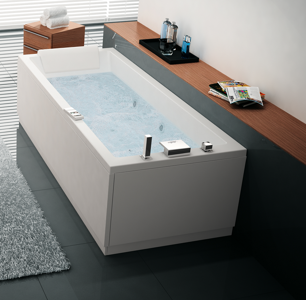 Baignoire balnéo NOVELLINI CALOS HYDRO PLUS 180x80 cm avec châssis clicktofournisseur.com