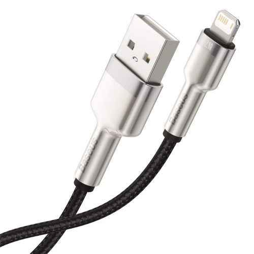 USB cable for Lightning Baseus Cafule, 2.4A, 0,25m (black)