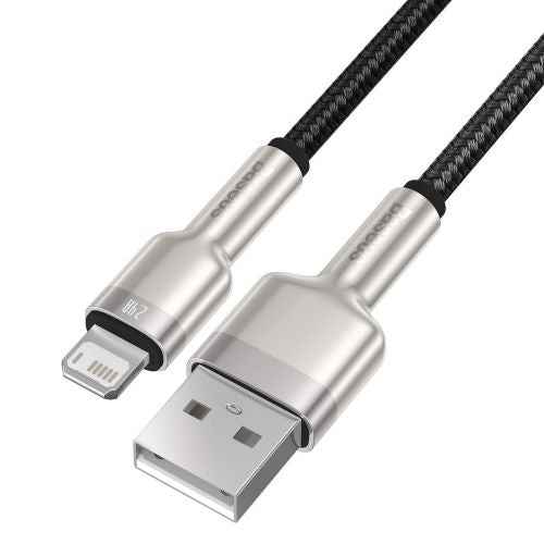 USB cable for Lightning Baseus Cafule, 2.4A, 0,25m (black)