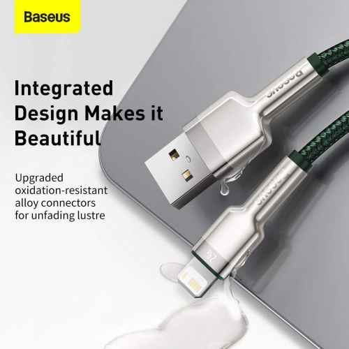 USB cable for Lightning Baseus Cafule, 2.4A, 2m (green)