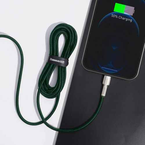 USB cable for Lightning Baseus Cafule, 2.4A, 2m (green)