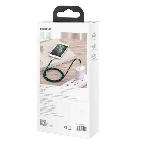 USB cable for Lightning Baseus Cafule, 2.4A, 2m (green)