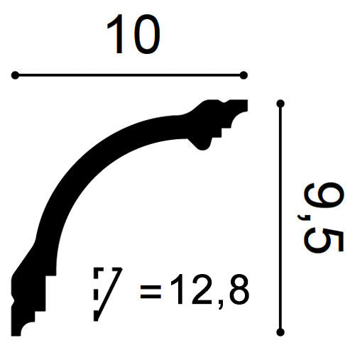 Carton de 16 mètres CB512 Corniches plafond Orac Decor - 10x10x200cm (h x p x L) - polystyrene - Conditionnement : Carton 8 pièces