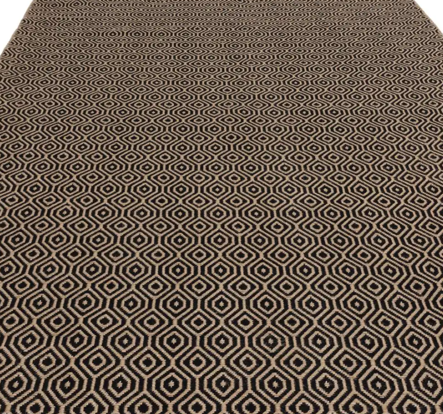 LATTICE modern jute and cotton rug