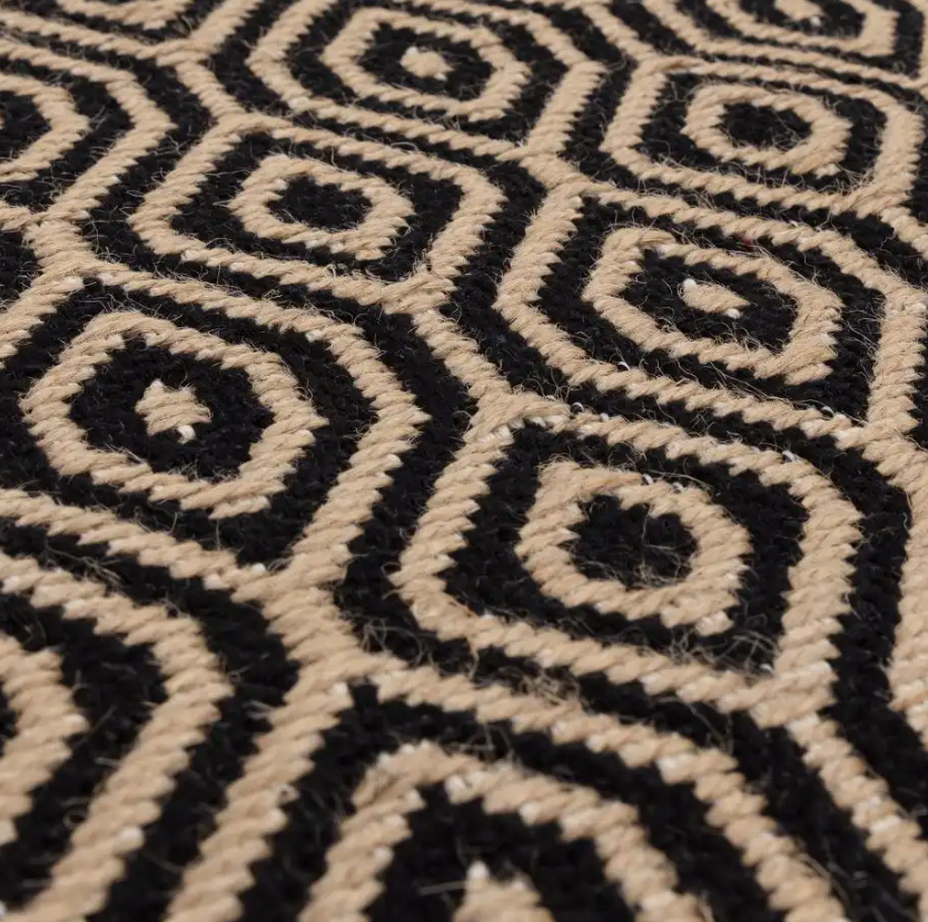 LATTICE modern jute and cotton rug