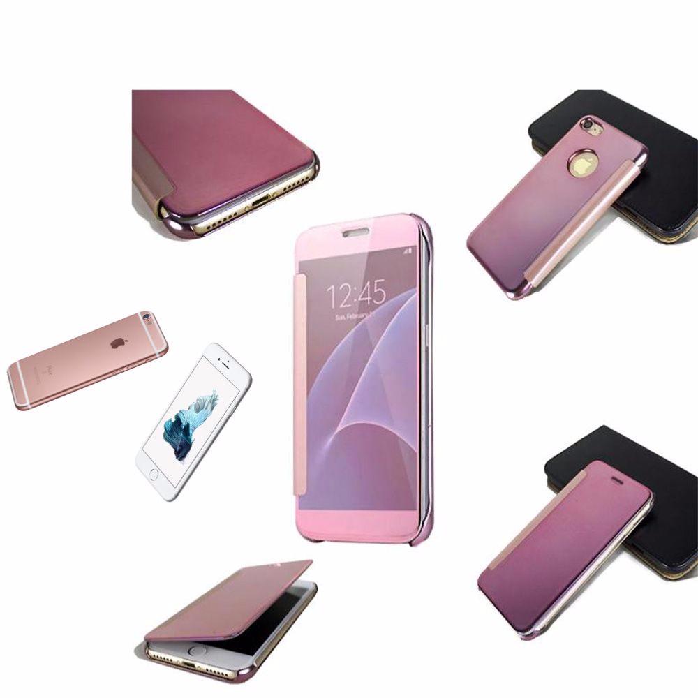 Coque Etui Housse Rose avec Effet Miroir Transparent pour Apple iPhone 7 clicktofournisseur.com