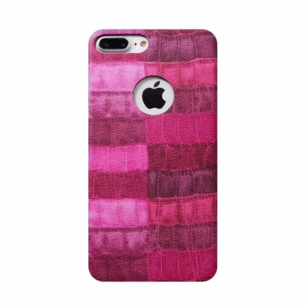 Coque Luxe Rigide Simili Cuir avec Motif Fuchsia Croco pour Apple iPhone 7 clicktofournisseur.com