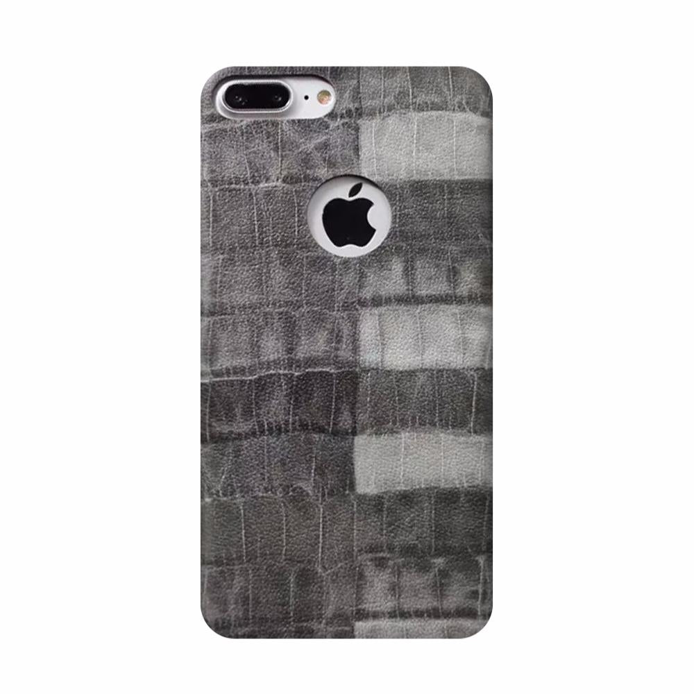 Coque Luxe Rigide Simili Cuir avec Motif Gris Croco pour Apple iPhone 7 Plus clicktofournisseur.com