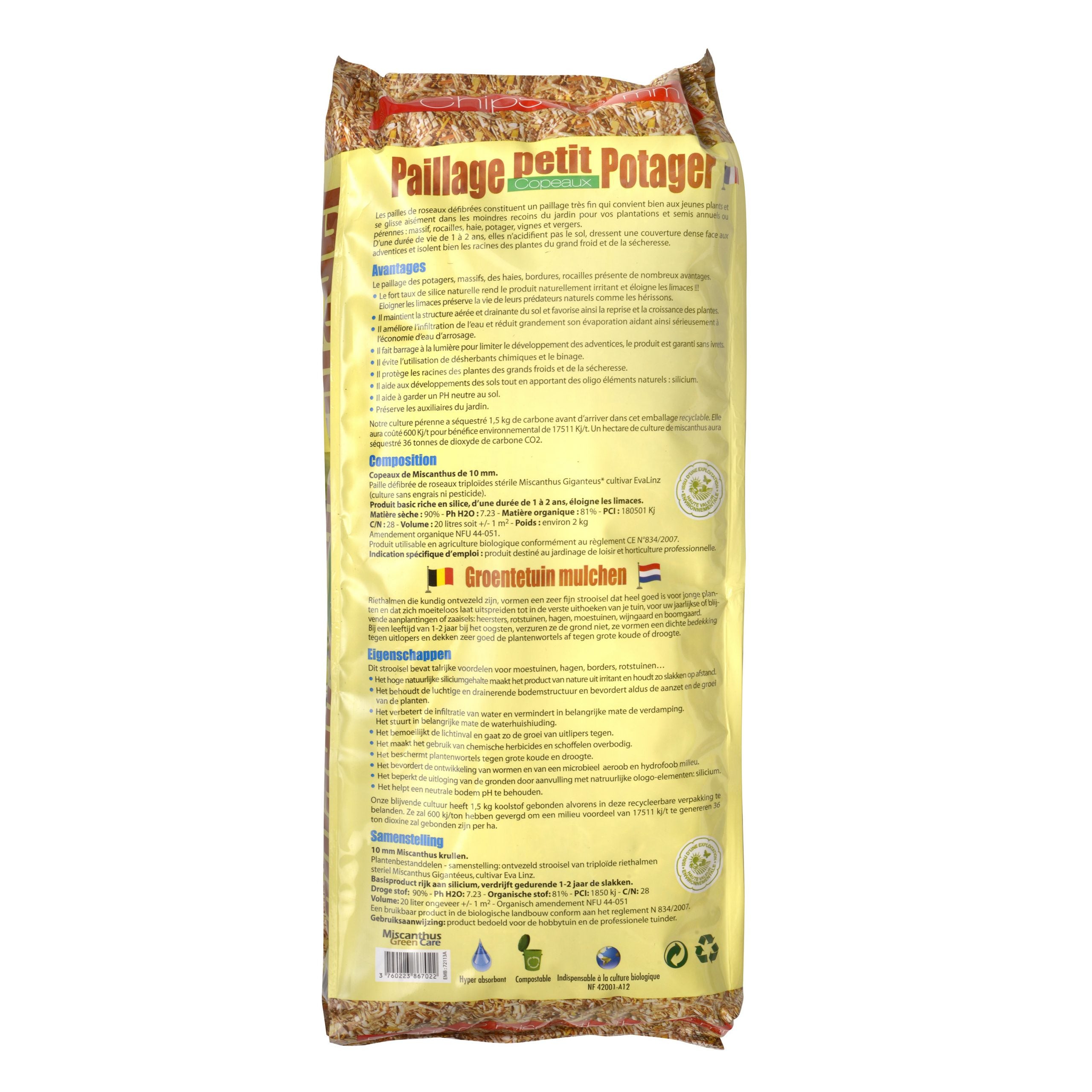 KLEINER GEMÜSEGARTENMULCH/CHIPS - 20 Liter - 0