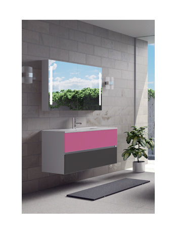 Ensemble meuble & lavabo RIHO CAMBIO STRETTO SET 12 en bois laqué satiné mat 100x38x H 58 cm