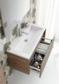 Ensemble meuble & lavabo RIHO EIFEL SET 25 en bois laqué stratifié 80x38 H 45 cm