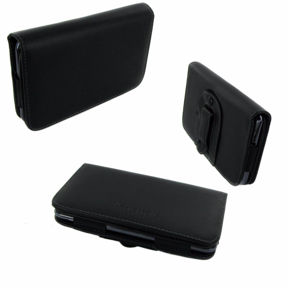 Etui Horizontal Noir Ceinture avec Clip de Sécurité pour Alcatel OneTouch Pop 2 5.0 Pouces clicktofournisseur.com